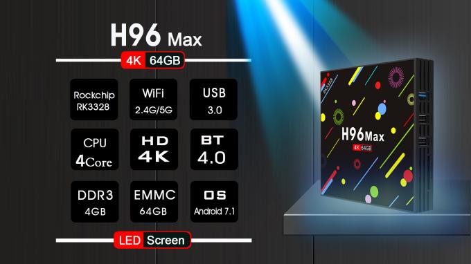 H96 max 4G 64G RK3328 Android 7.1 KODI17.3 with 5G wifi and led screen