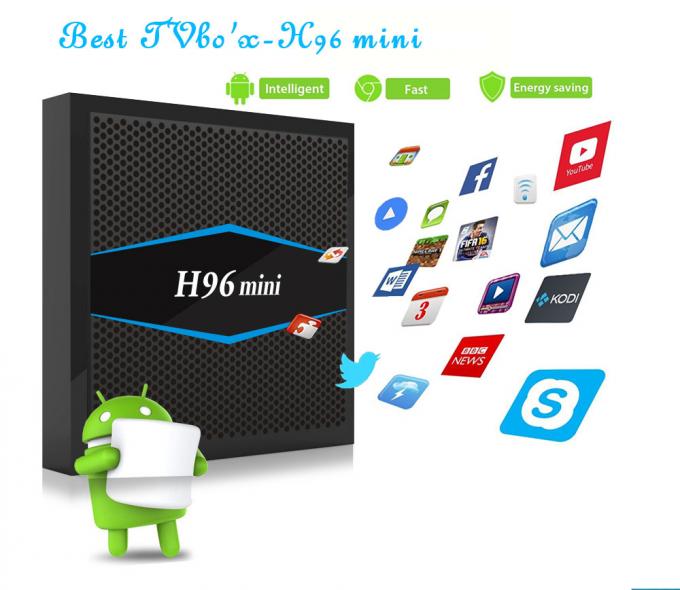 2GB DDR3 Wireless Android Tv Box Black Color Plastic  HDMI 2.0A
