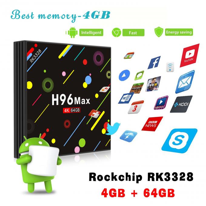 H96 max 4G 64G RK3328 Android 7.1 KODI17.3 with 5G wifi and led screen tv box