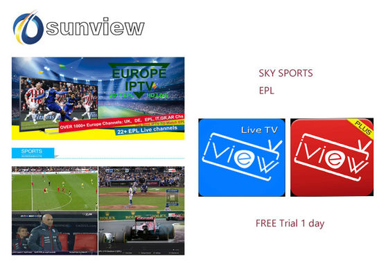 China Europe Epl Iview Iptv Apk Sky Sport Channels 1 / 3 / 6 / 12 Months Subscription supplier